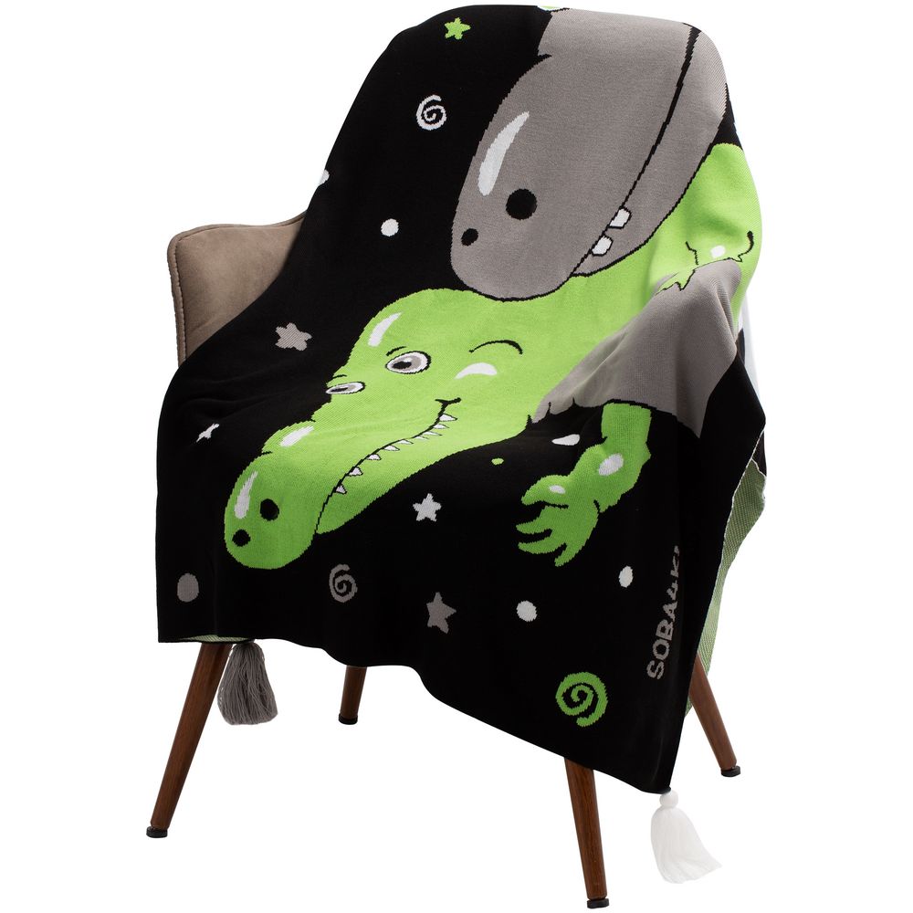 Плед «Крокодилобегемоты» с логотипом Соль | Print Logo