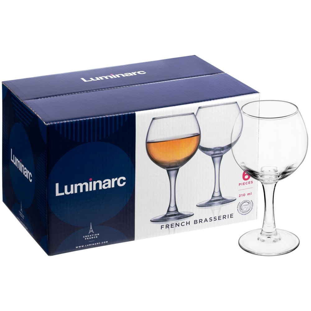 Набор из 6 бокалов для вина «Французский ресторанчик» с логотипом Luminarc | Print Logo