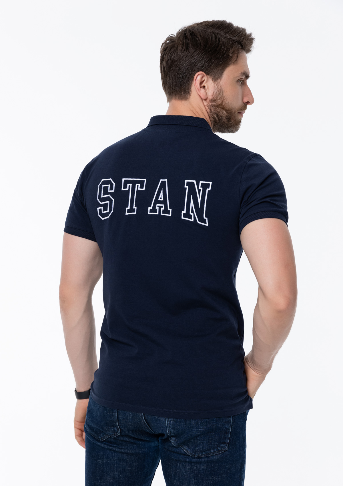 Рубашка поло унисекс STAN хлопок/эластан 200, 05, Тёмно-синий,  (46)  (46/S)
