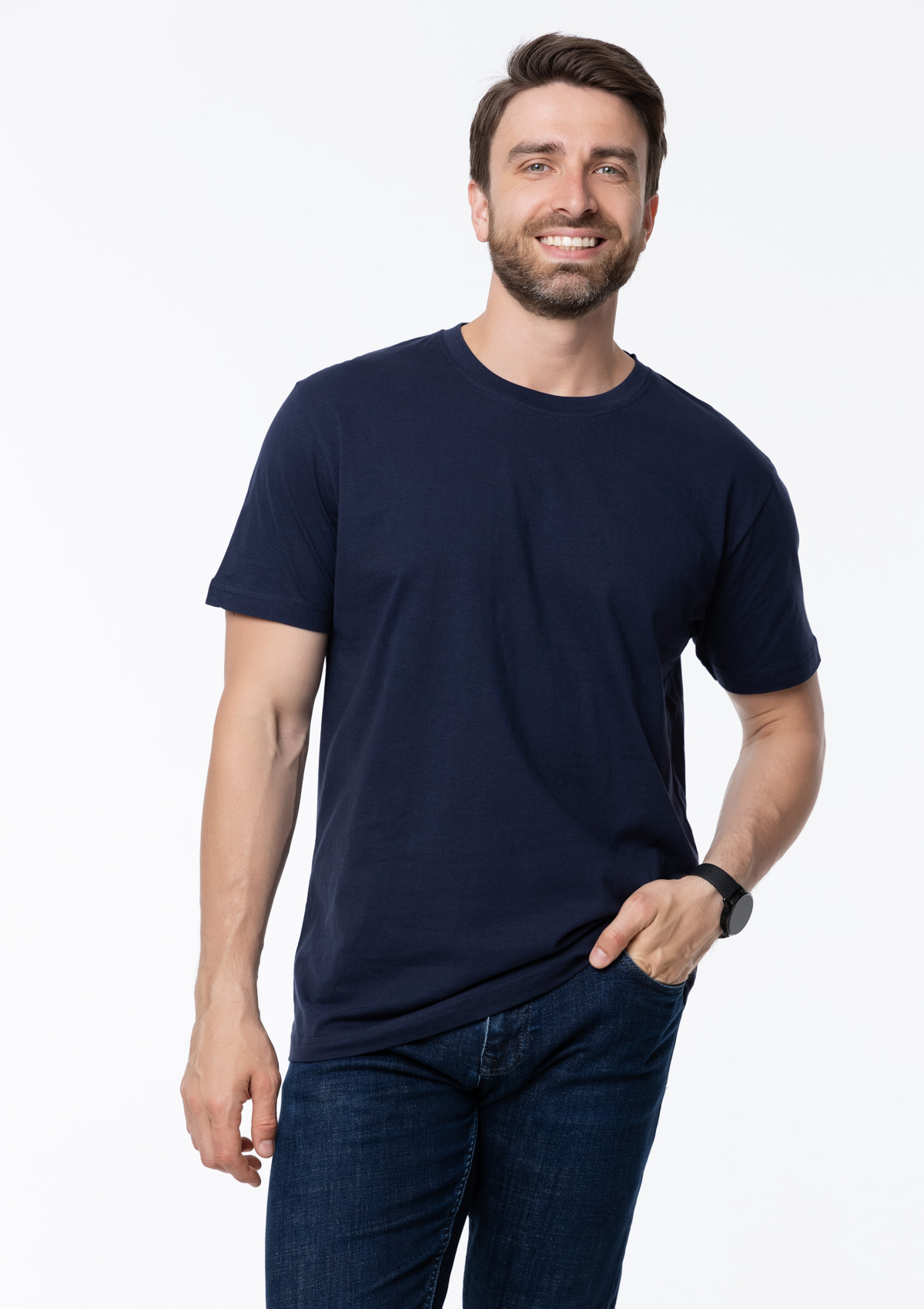 Футболка унисекс STAN, хлопок 150, 51, Тёмно-синий,  (46)  (48/M)