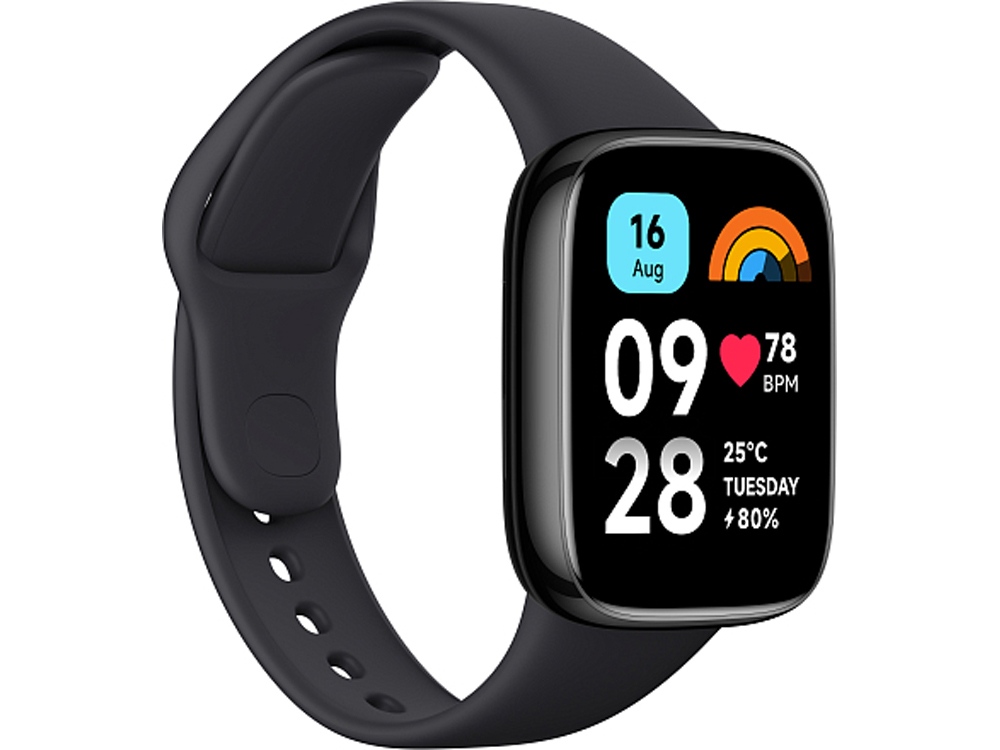 Смарт-часы Redmi Watch 3 Active Black с логотипом Xiaomi | Print Logo