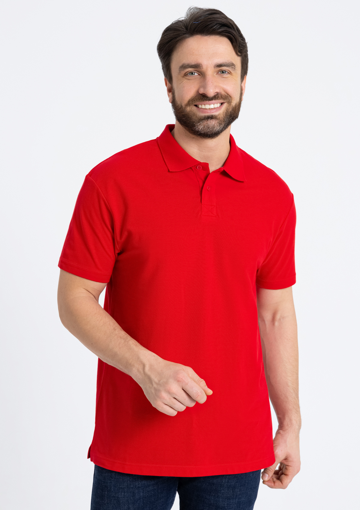 Рубашка поло унисекс STAN хлопок 185, 04U, Красный,  (14)  (40/3XS)