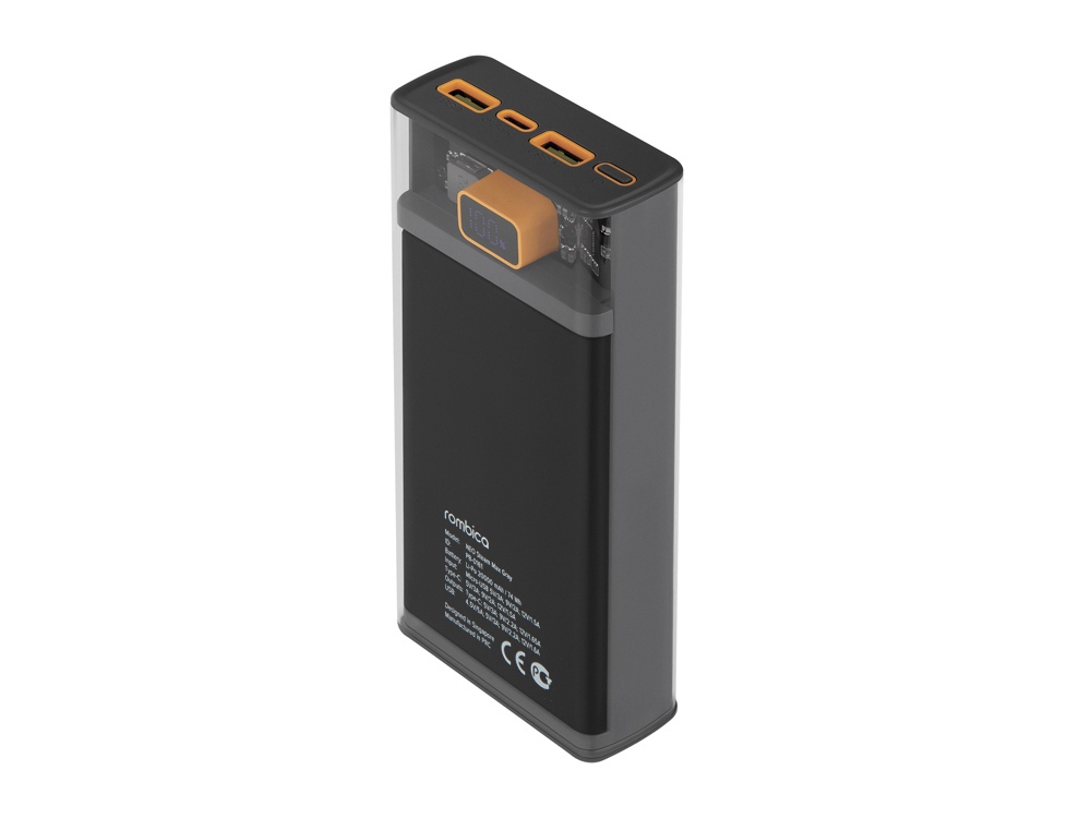 Внешний аккумулятор NEO Steam Max, 20000 mAh с логотипом Rombica | Print Logo