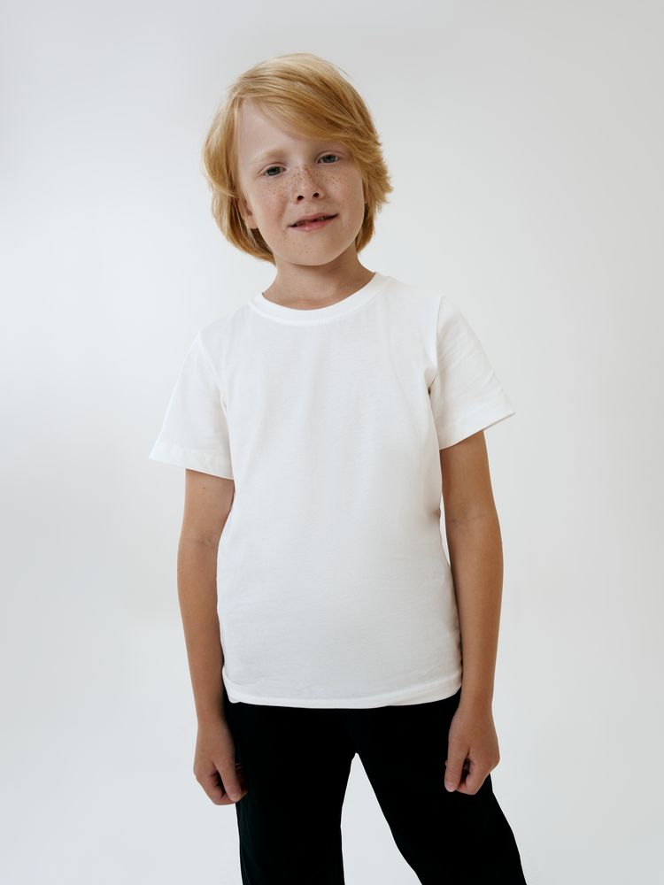 Футболка детская T-Bolka Kids, белая (теплый оттенок), 8 лет