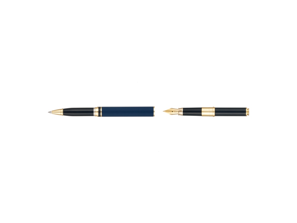 Ручка 2 в 1 шариковая и перьевая Pierre Cardin коллекция 2 в 1 | COMBI PEN. Корпус - латунь. Материал клипа - сталь. Цвет - синий. Упаковка Е