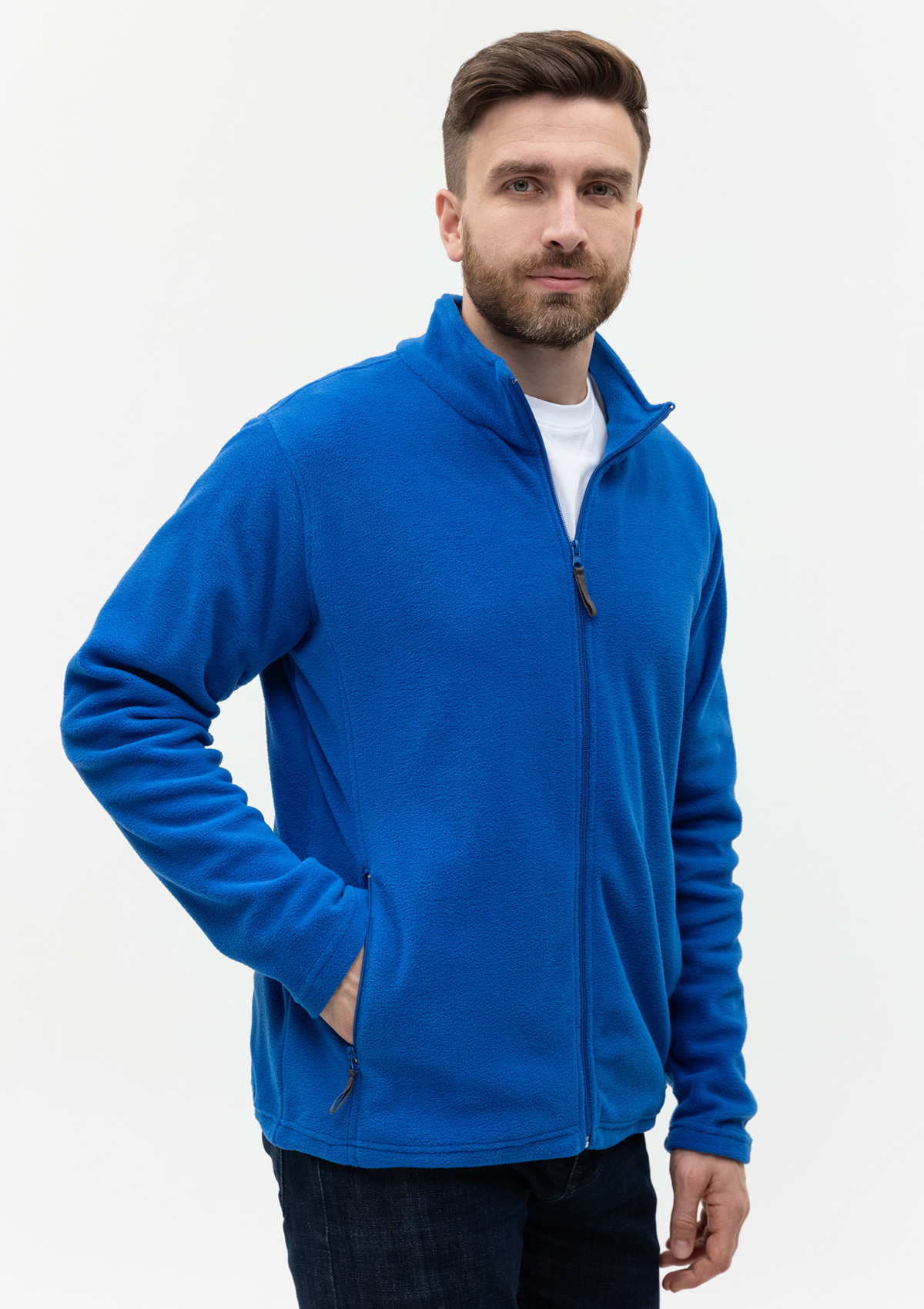 Толстовка унисекс STAN на молнии микрофлис 200, 21, Синий,  (16/1)  (44/XS)