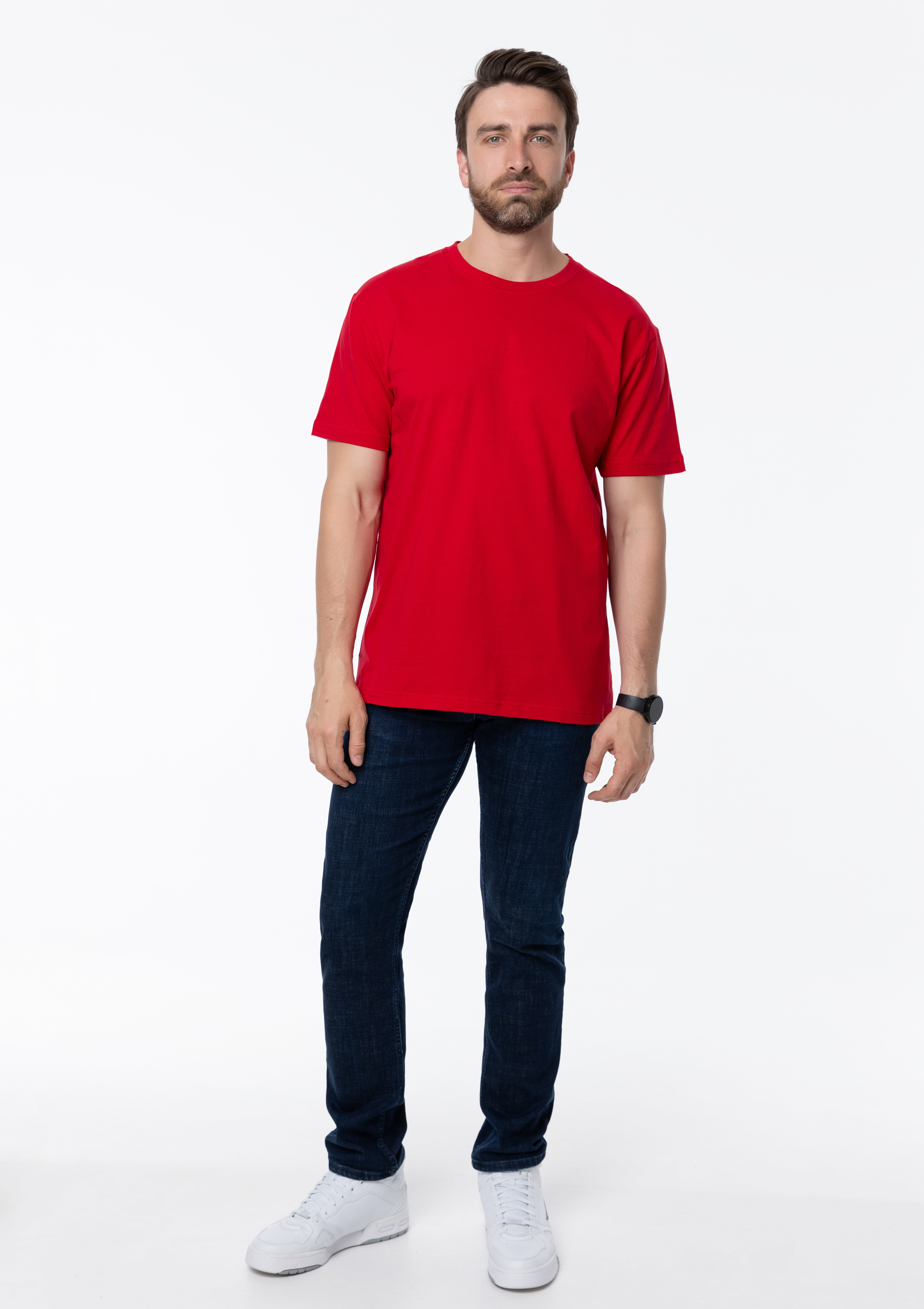 Футболка унисекс STAN, хлопок 150, 51, Красный,  (14)  (52/XL)