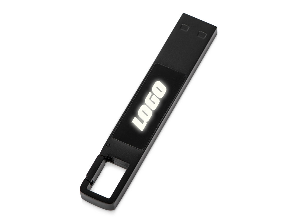 USB 2.0- флешка на 32 Гб c подсветкой логотипа Hook LED с логотипом Evolt | Print Logo