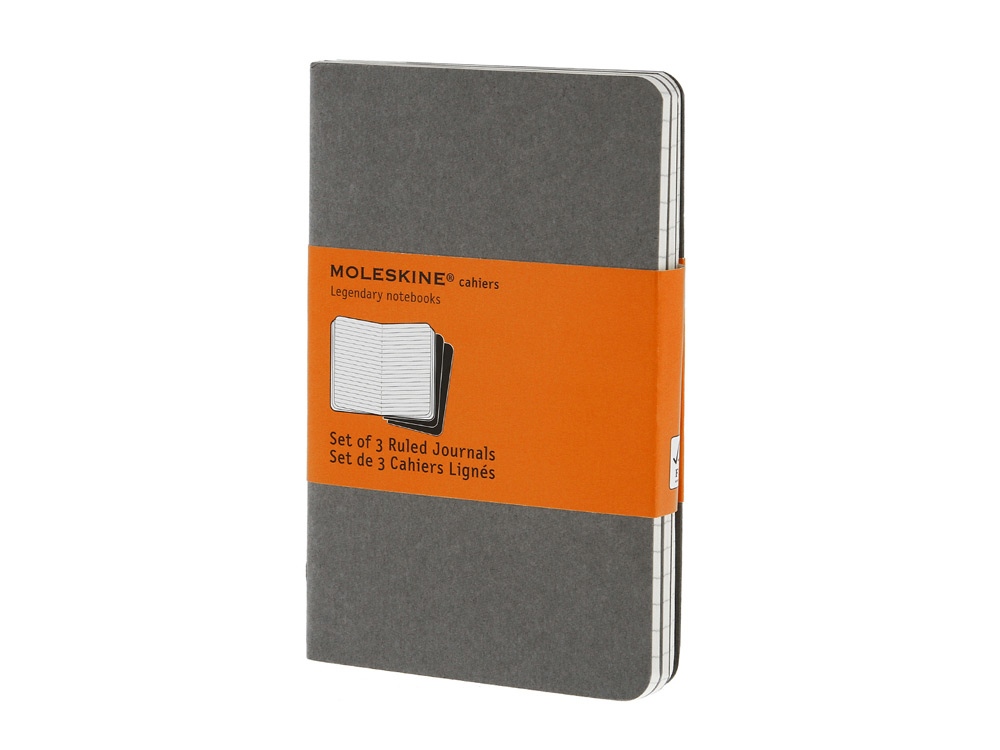 Набор записных книжек Cahier, Pocket (в линейку), А6, 3 шт с логотипом Moleskine | Print Logo