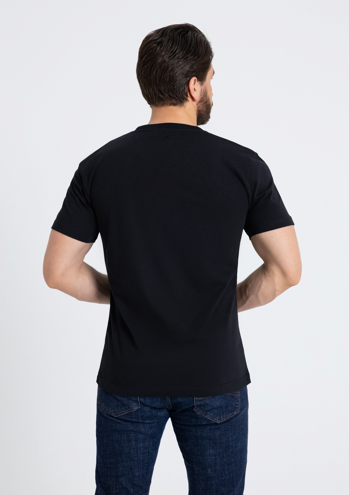 Футболка мужская STAN хлопок 180, 08U, Чёрный,  (20)  (52/XL)