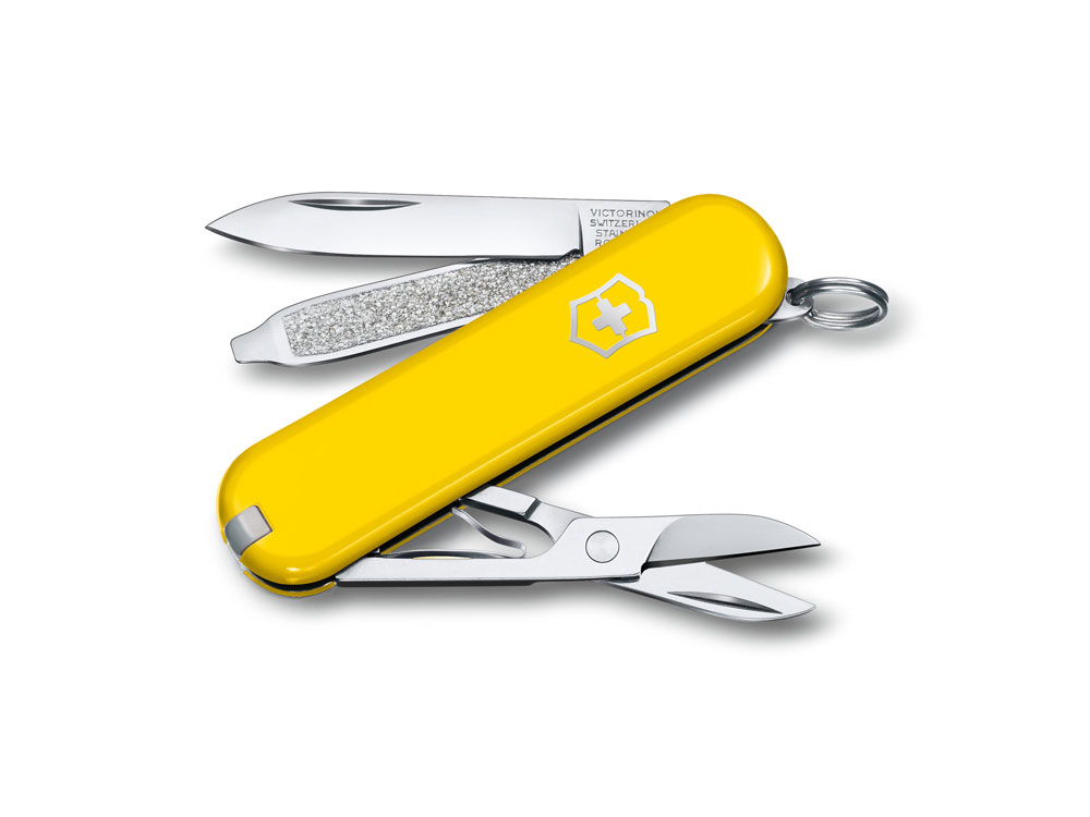 Нож-брелок Classic SD Colors Sunny Side, 58 мм, 7 функций с логотипом VICTORINOX | Print Logo