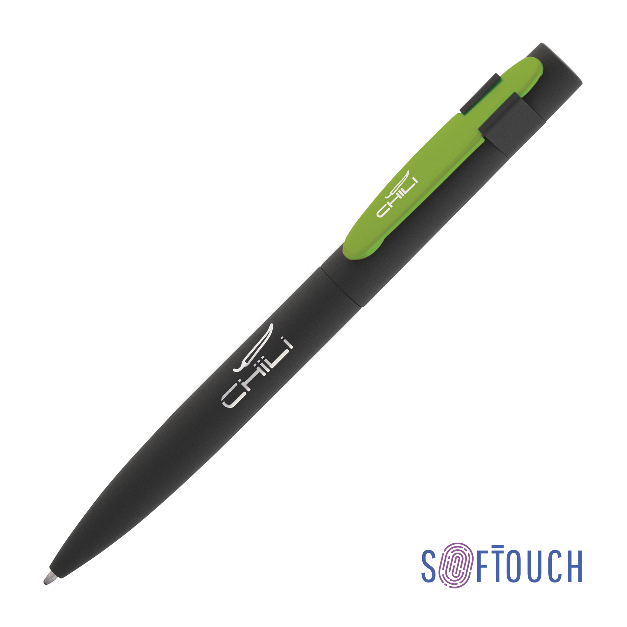 Ручка шариковая "Lip", покрытие soft touch, черный с фуксией