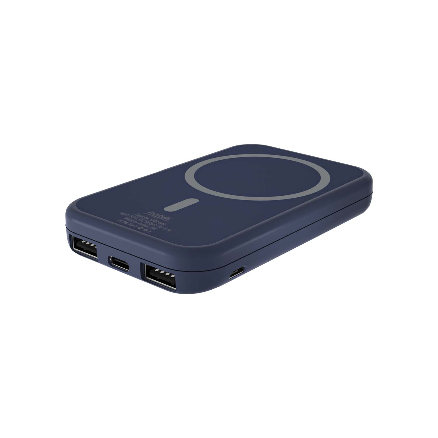 Внешний аккумулятор с беспроводной зарядкой Ultima Wireless Magnetic 5000 mAh, белый фото на сайте Print Logo.