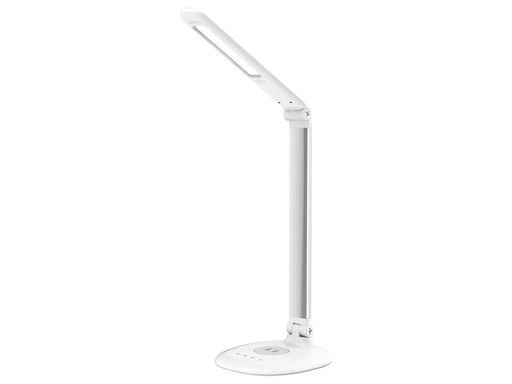 Настольная лампа с быстрой беспроводной зарядкой LED POWER с логотипом Rombica | Print Logo