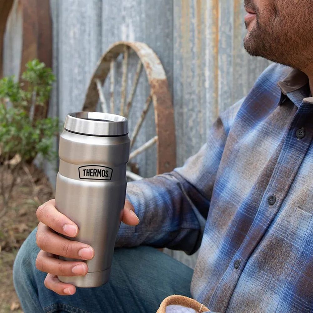 Термокружка King 470 — пример нанесения логотипа (THERMOS) | Print Logo
