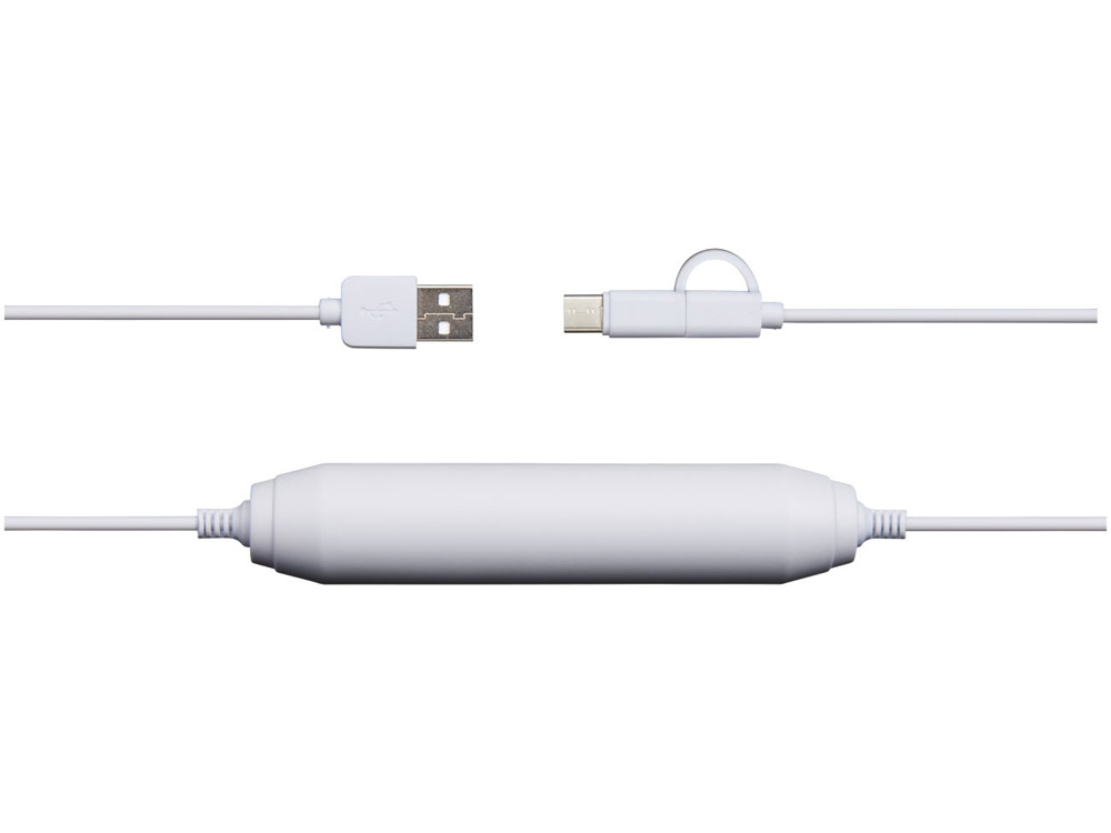 Портативное зарядное устройство, 2000 mAh/кабель 3 в 1, белый