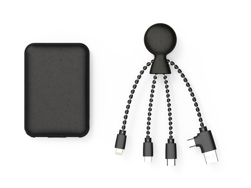 Внешний аккумулятор BioPack c кабелем Mr. Bio, 5000 mAh с логотипом Xoopar | Print Logo