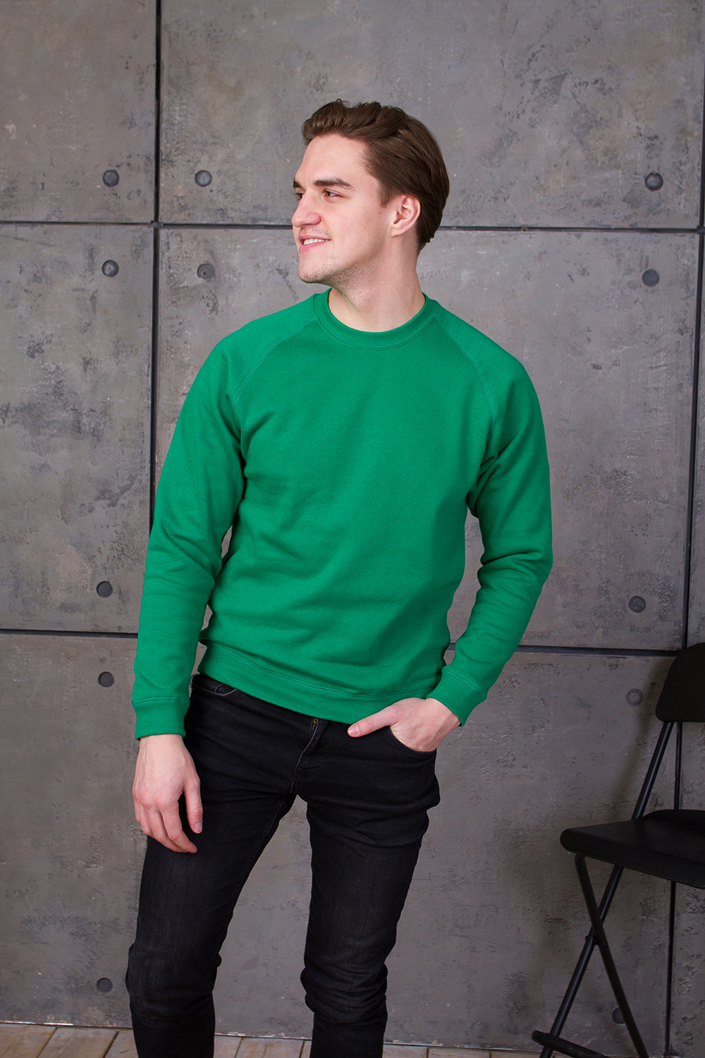 Свитшот унисекс STAN футер с начёсом 260, 53, Зелёный,  (30/1)  (40/3XS)