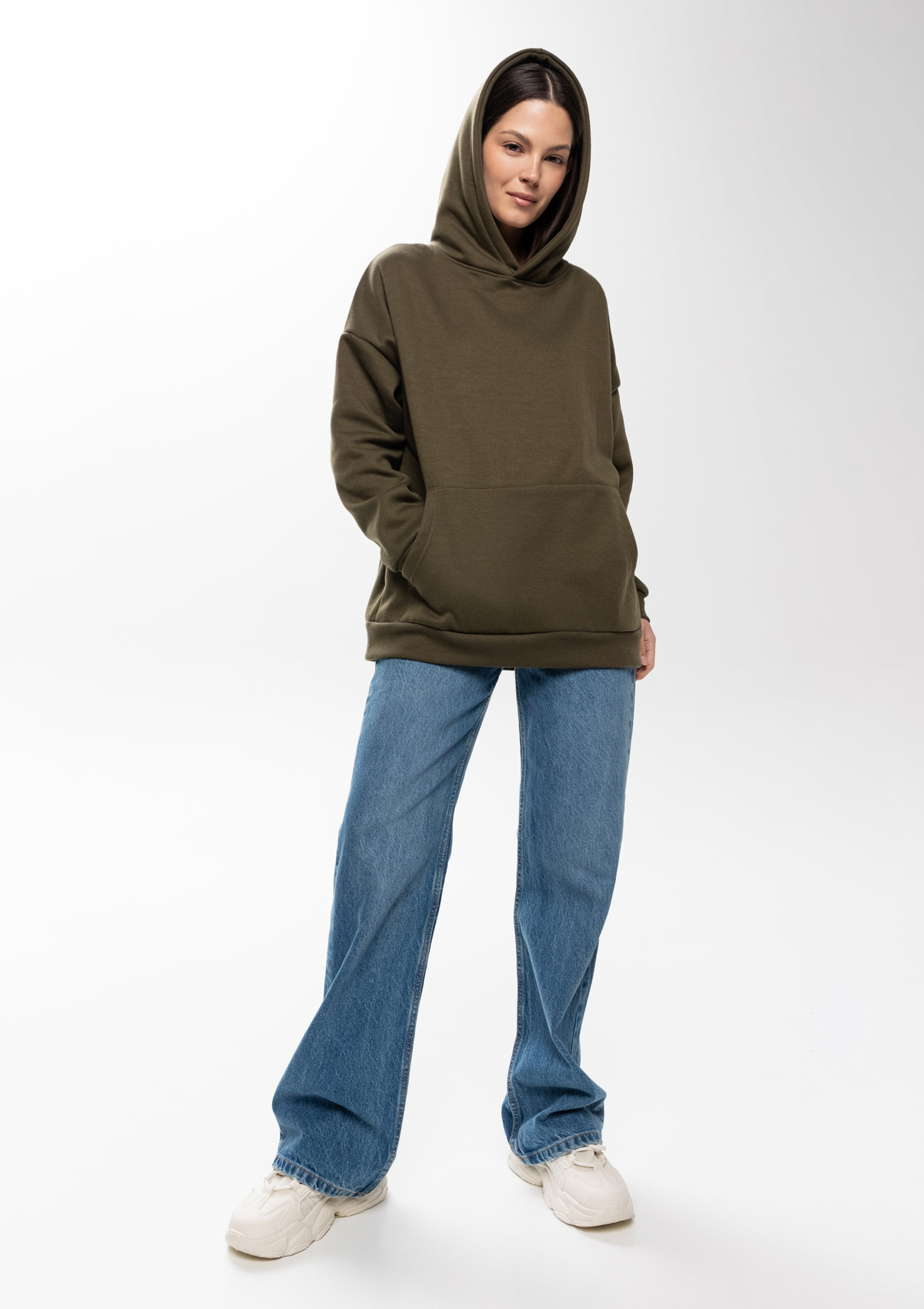 Худи унисекс STAN оверсайз интерсофт 320, 69, Оливковый хаки,  (36)  (52/XL)
