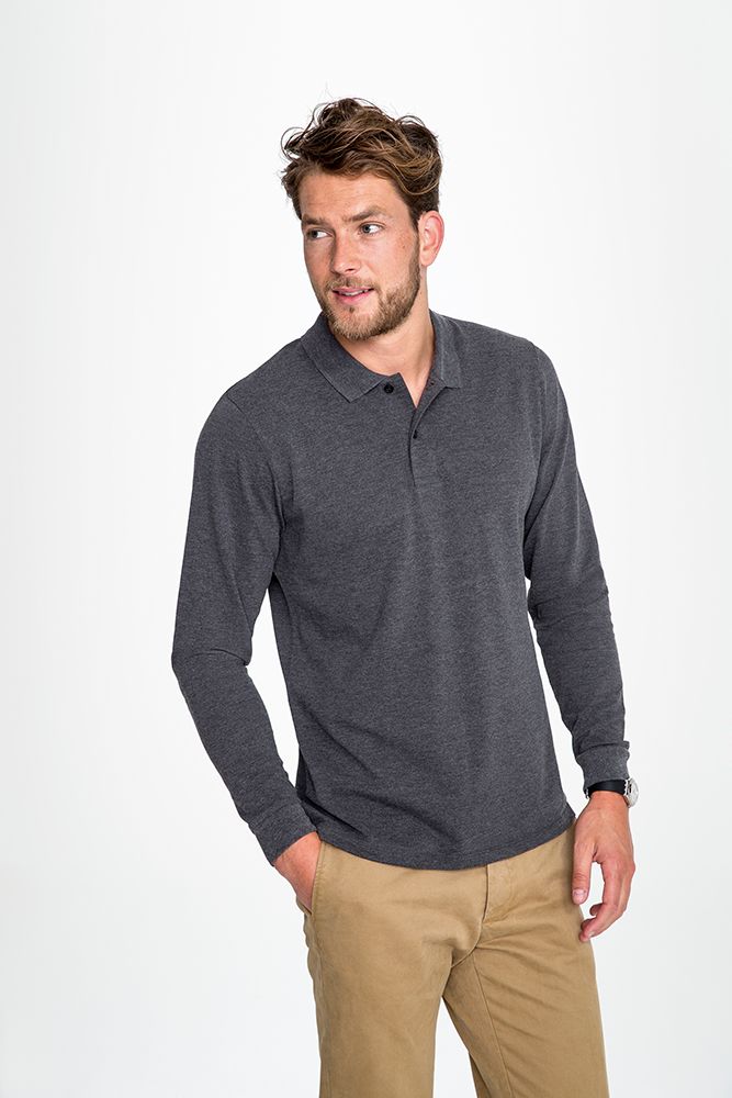 Рубашка поло мужская с длинным рукавом Perfect LSL Men фото на сайте Print Logo.