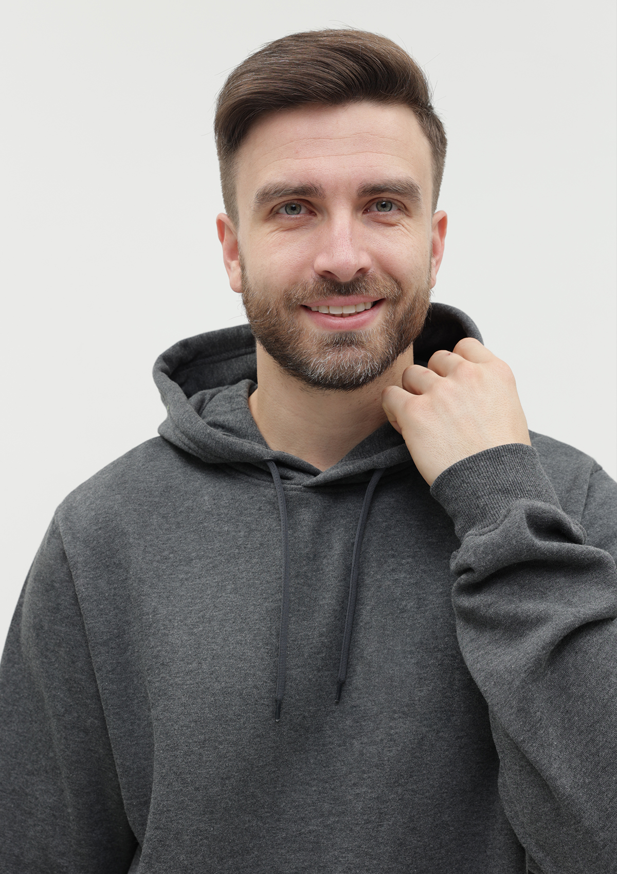 Худи унисекс STAN футер с начёсом 260, 20, Тёмный меланж,  (60/1)  (40/3XS)