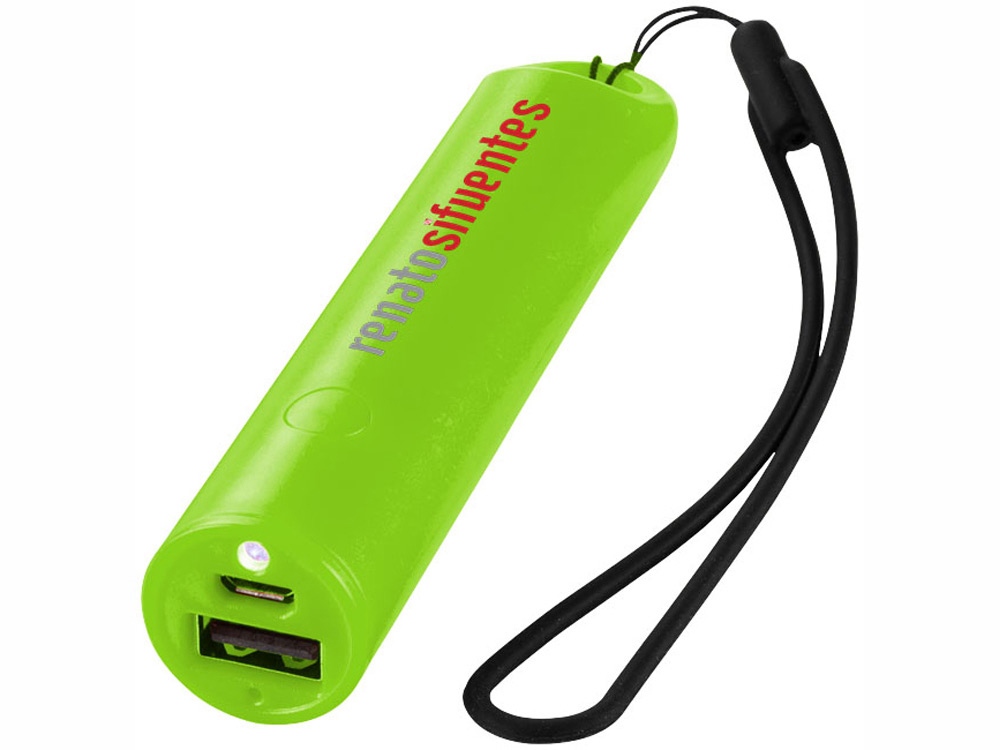Портативное зарядное устройство Beam, 2200 mAh, лайм