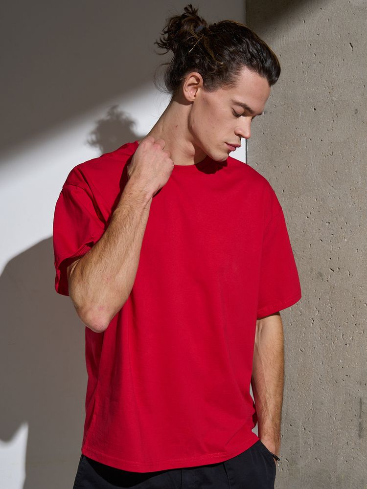 Футболка Oversize Premium, красная, размер XL