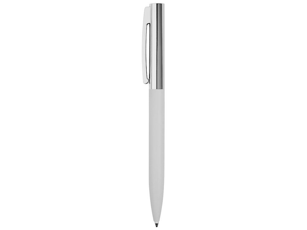 Ручка металлическая soft-touch шариковая Tally с зеркальным слоем, серебристый/белый