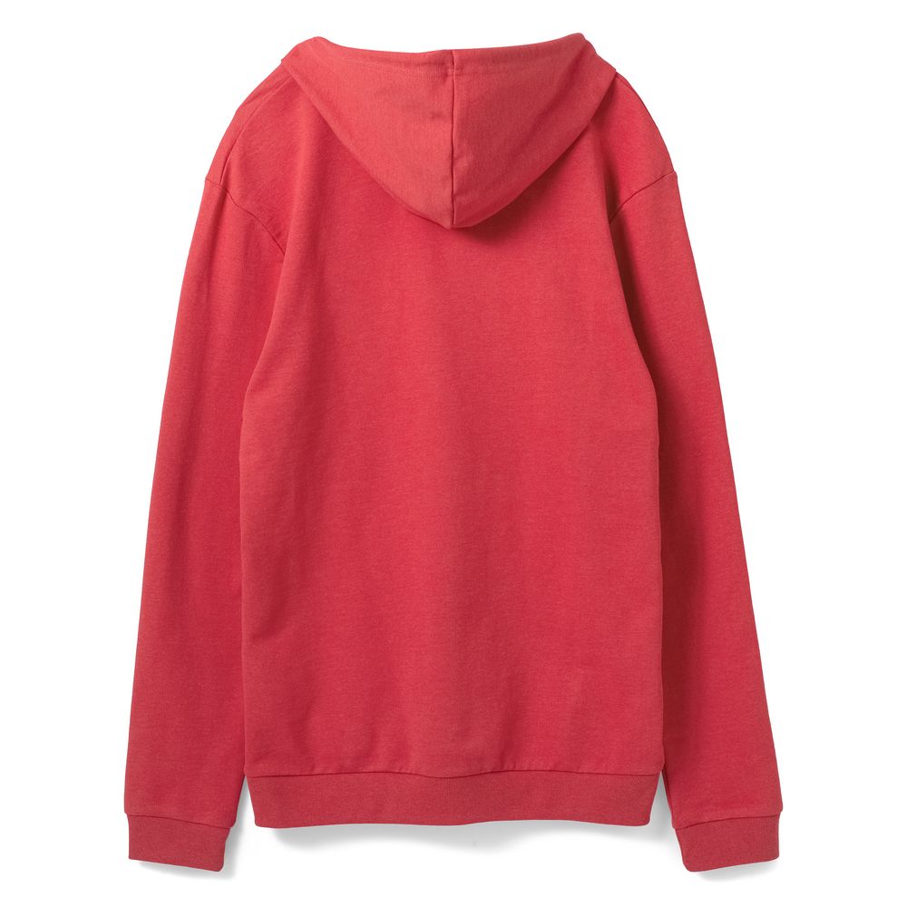Толстовка с капюшоном унисекс Hoodie, красный меланж, размер L