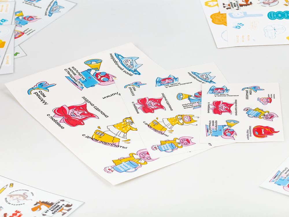 Наклейки бумажные Sticker Pack на заказ — пример нанесения логотипа () | Print Logo