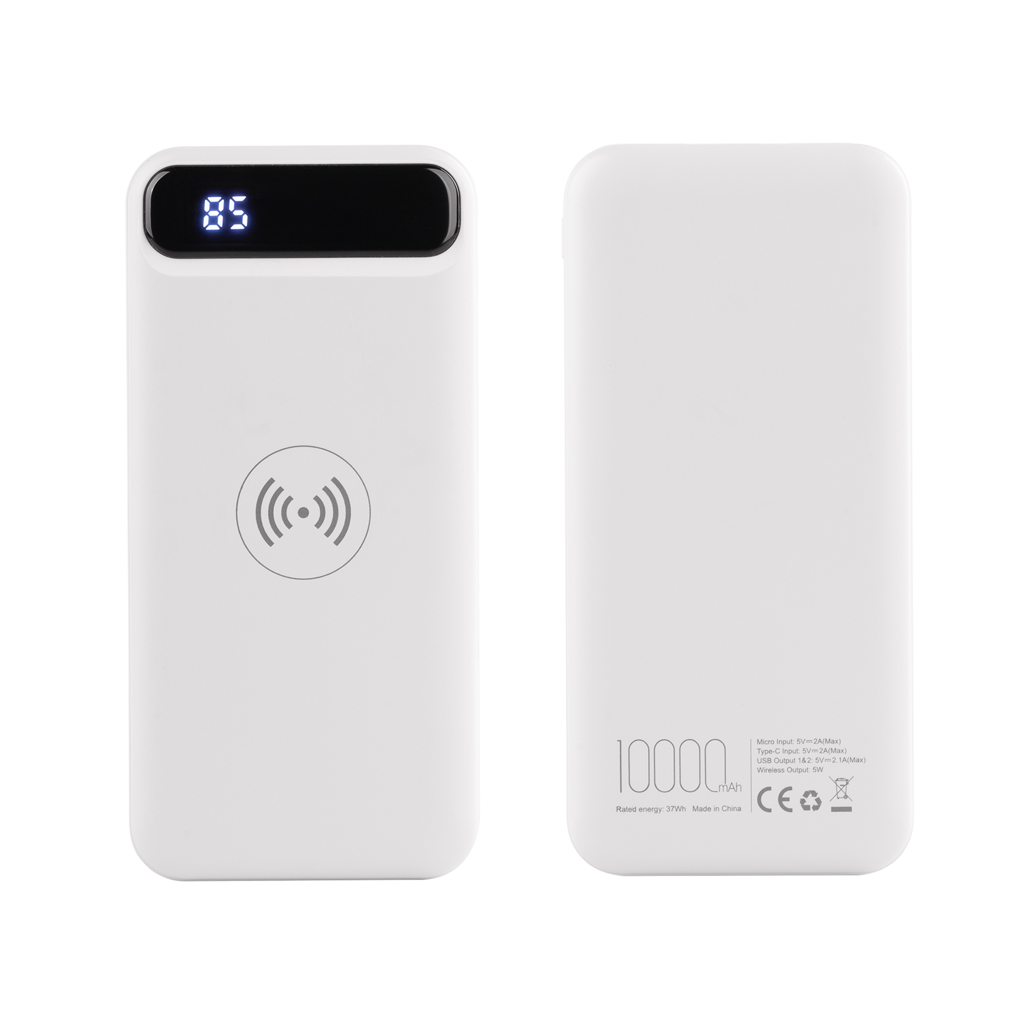 Беспроводное зарядное устройство "Quantum", 10000 mAh с цифровым индикатором заряда фото на сайте Print Logo.
