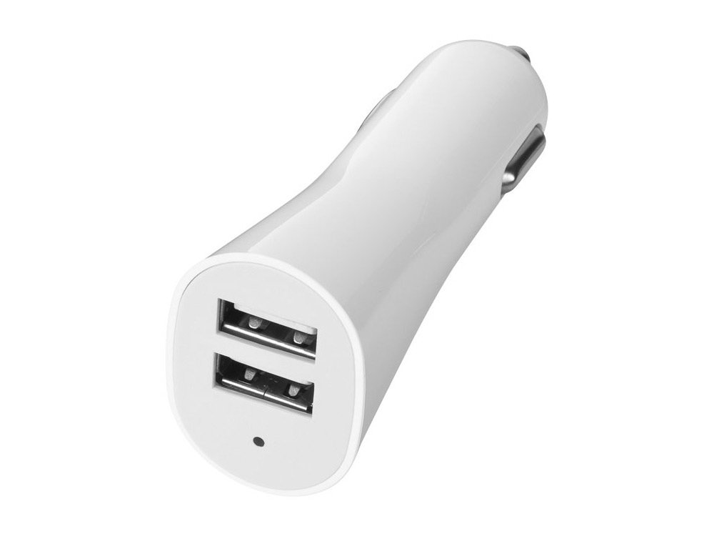 Адаптер автомобильный Split, USB x 2 с логотипом  | Print Logo