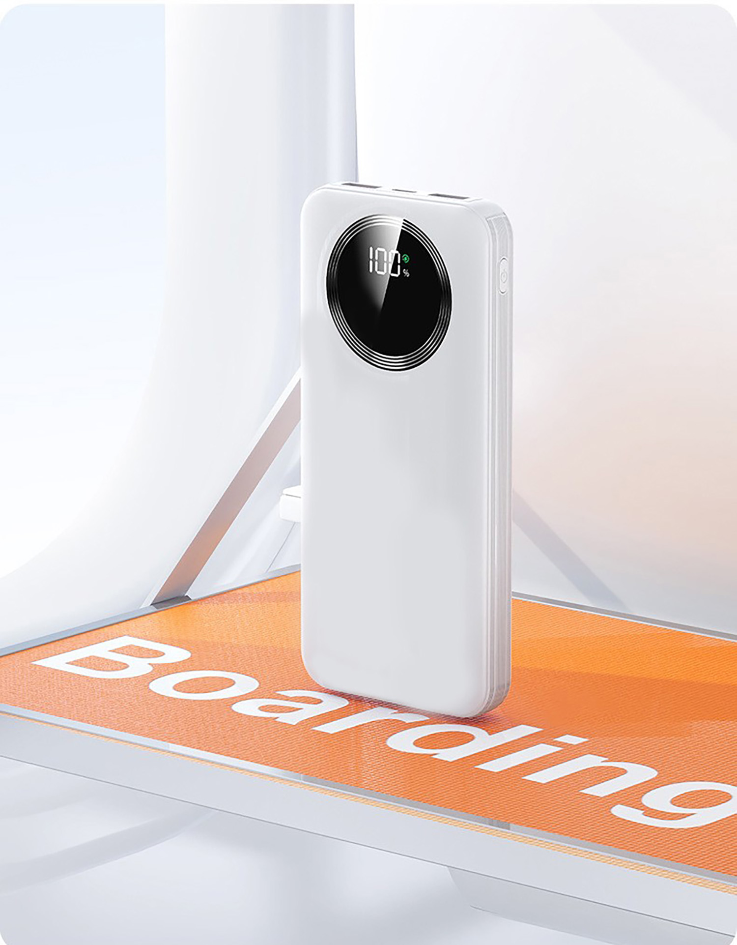 Зарядное устройство "Phantom" 10000 mAh с 4мя встроенными кабелями и цифровым индикатором заряда фото на сайте Print Logo.