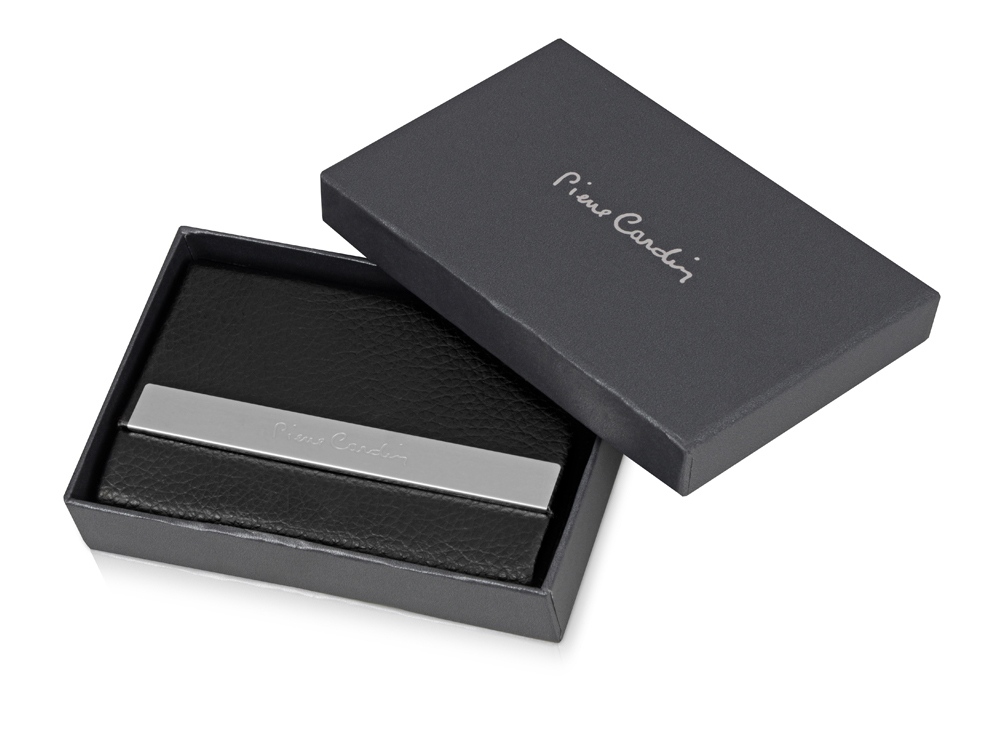 Визитница Pierre Cardin. Корпус - иск.кожа. Размер 9,5 х 6,6 х 1,4 см. Цвет - черный