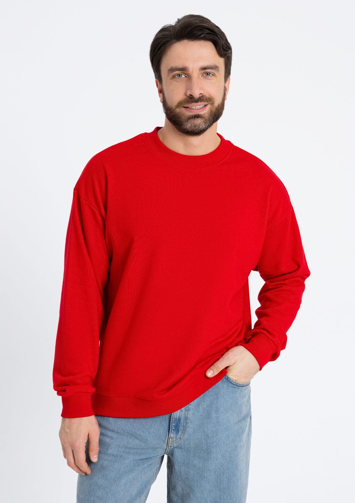 Свитшот унисекс STAN футер без начёса, 350, 96, Красный,  (14)  (50/L)
