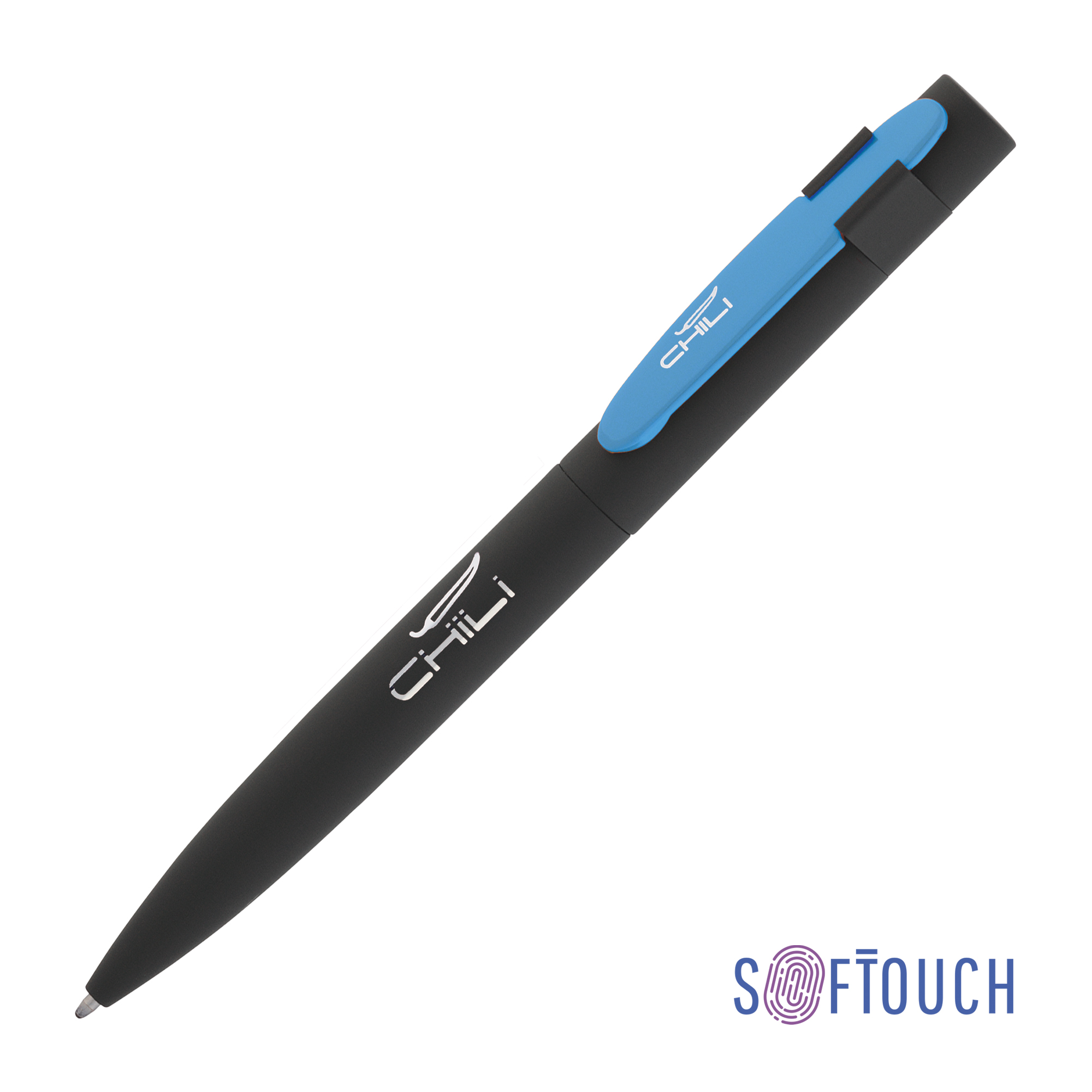 Ручка шариковая "Lip", покрытие soft touch, черный с фуксией