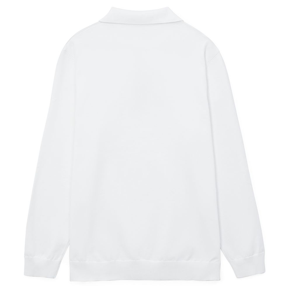 Рубашка поло мужская с длинным рукавом Terrazzo, белая, размер 2XL/3XL