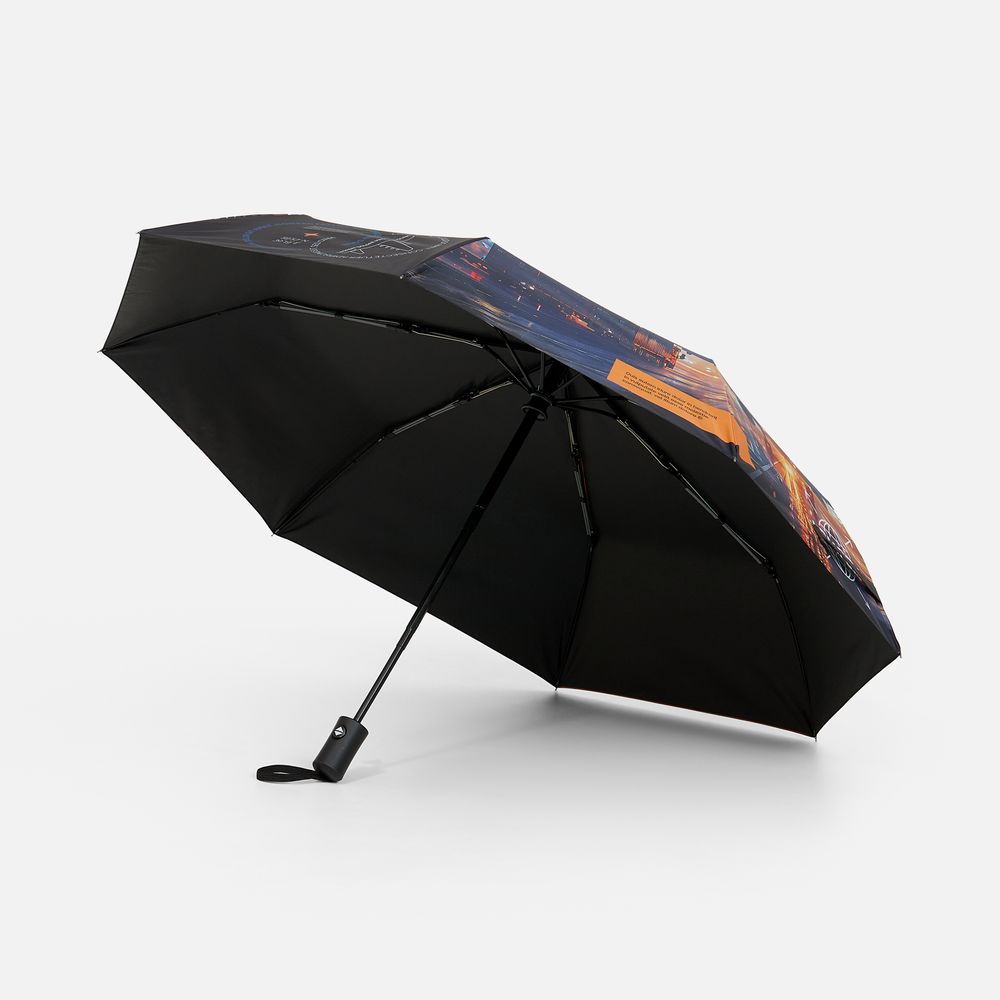 Зонт складной Monsoon с полной запечаткой купола снаружи на заказ фото на сайте Print Logo.