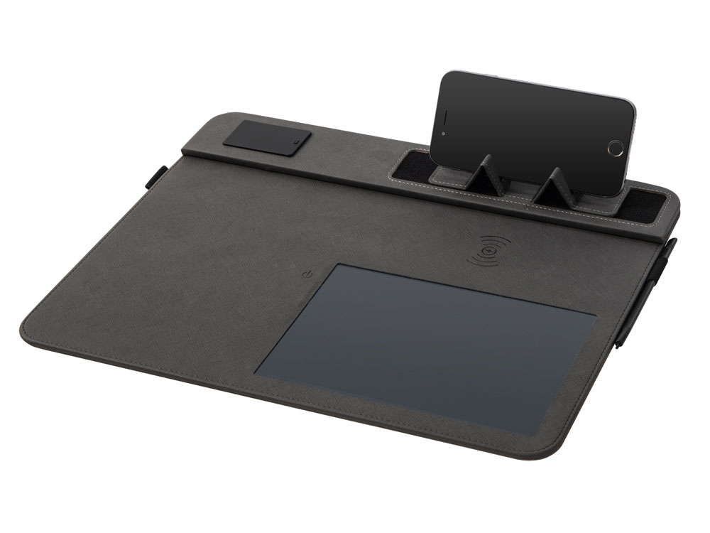 Многофункциональный коврик для мыши Multi Pad с беспроводной зарядкой и LCD экраном, 10 Вт, черный