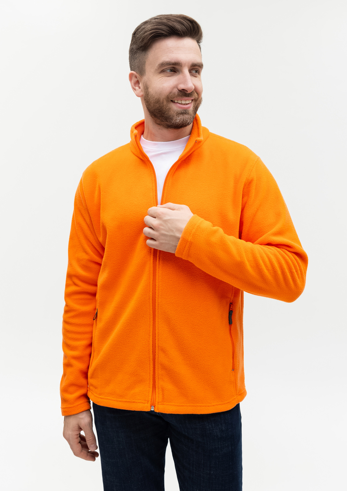 Толстовка унисекс STAN на молнии микрофлис 200, 21, Оранжевый,  (28/1)  (52/XL)