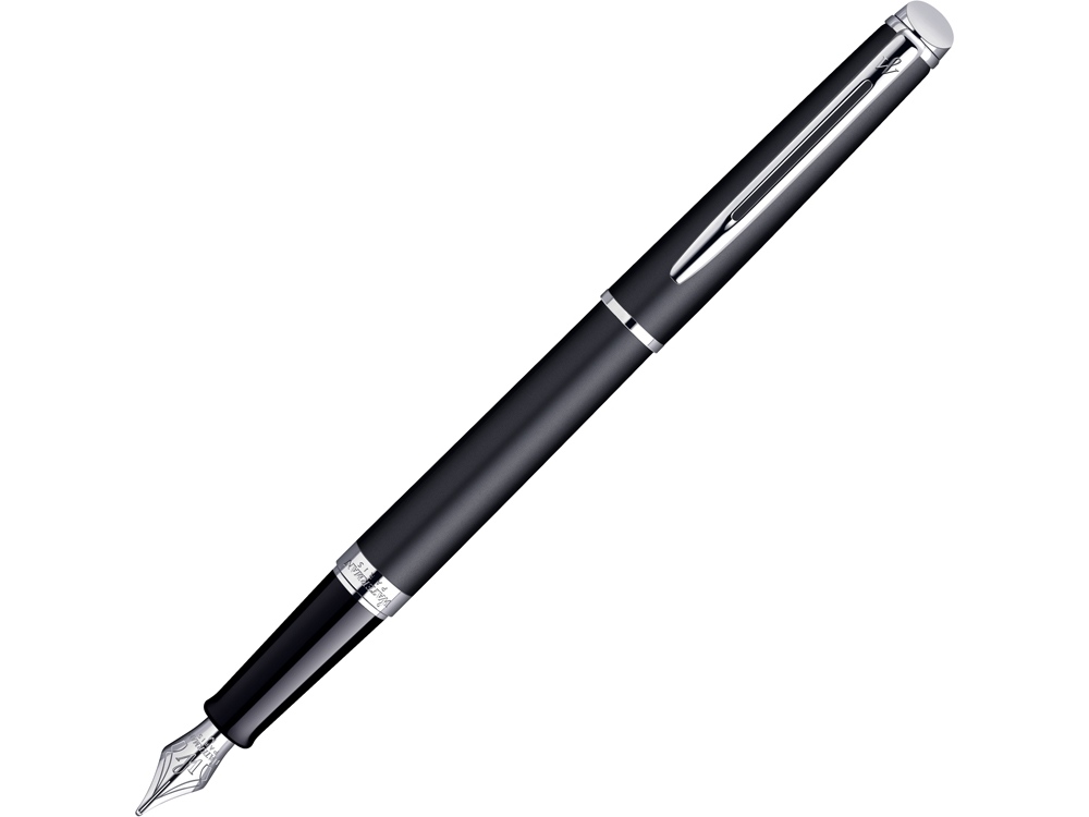 Ручка перьевая Hémisphère Matt Black CT F с логотипом Waterman | Print Logo