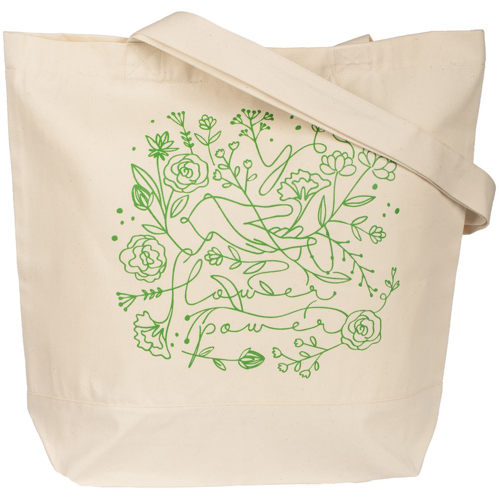 Холщовая сумка Flower Power — пример нанесения логотипа (CoolColor) | Print Logo