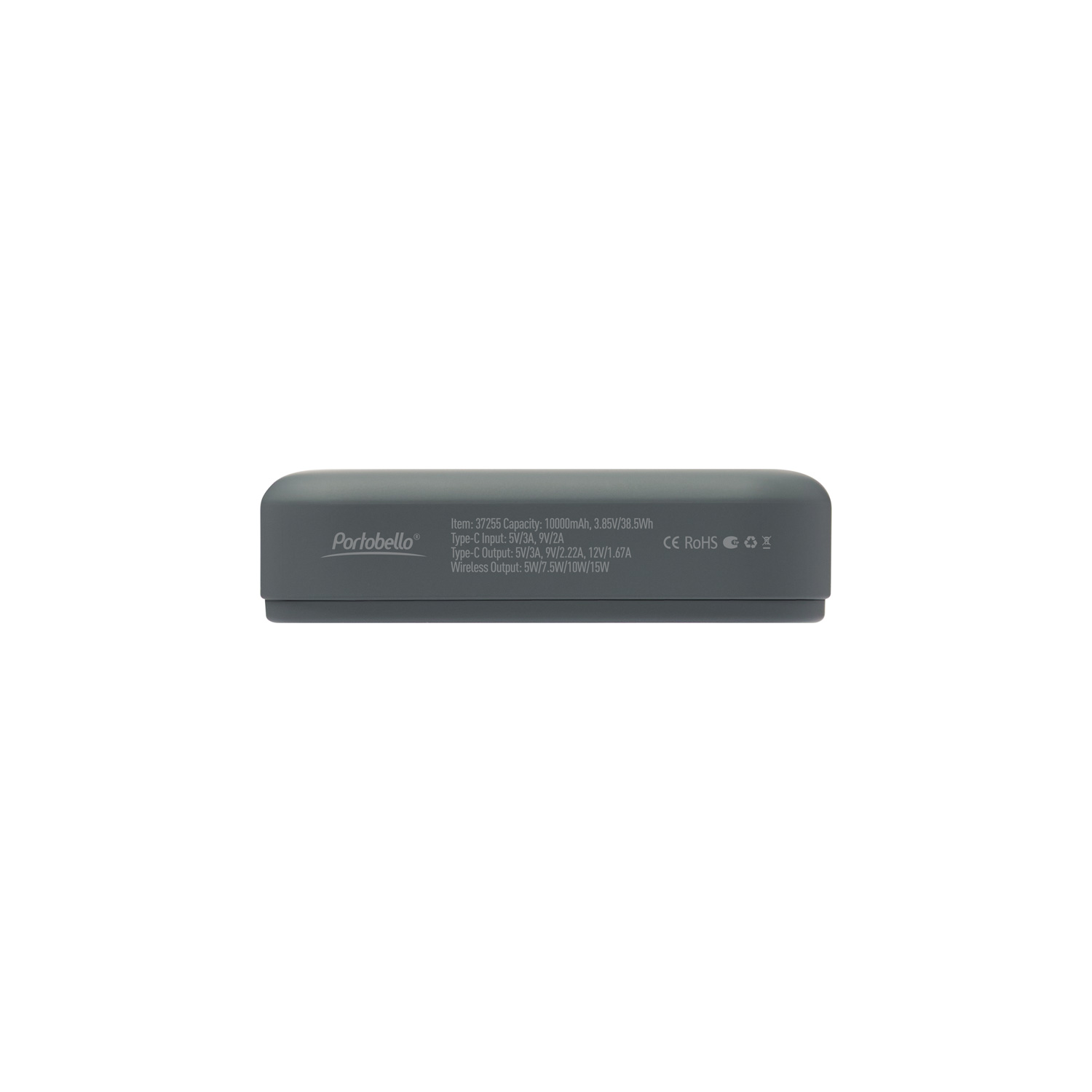 Внешний аккумулятор Union PD 10000mAh с функцией беспроводной зарядки 15W, серый