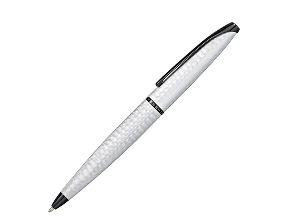 Ручка шариковая CROSS коллекция АТХ | ATX Brushed Chrome, латунь, покрытие-хром, гравировка, детали дизайна-полированное покрытие черного цвета