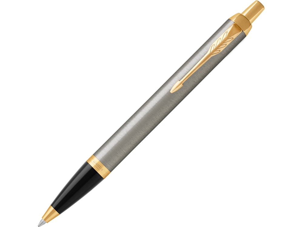Ручка шариковая Parker IM Core Brushed Metal GT с логотипом Parker | Print Logo