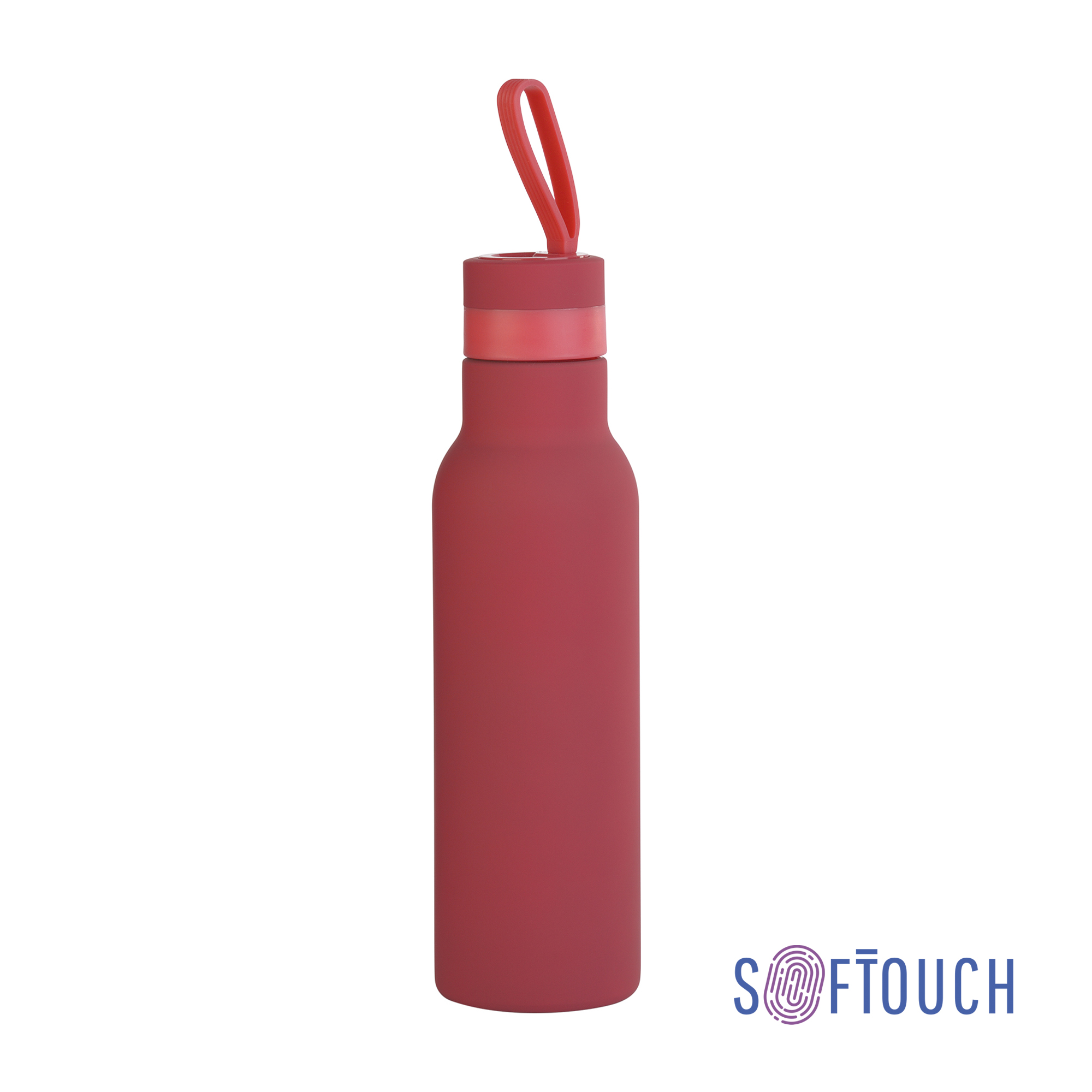 Бутылка для воды "Фитнес" 700 мл, покрытие soft touch, зеленый
