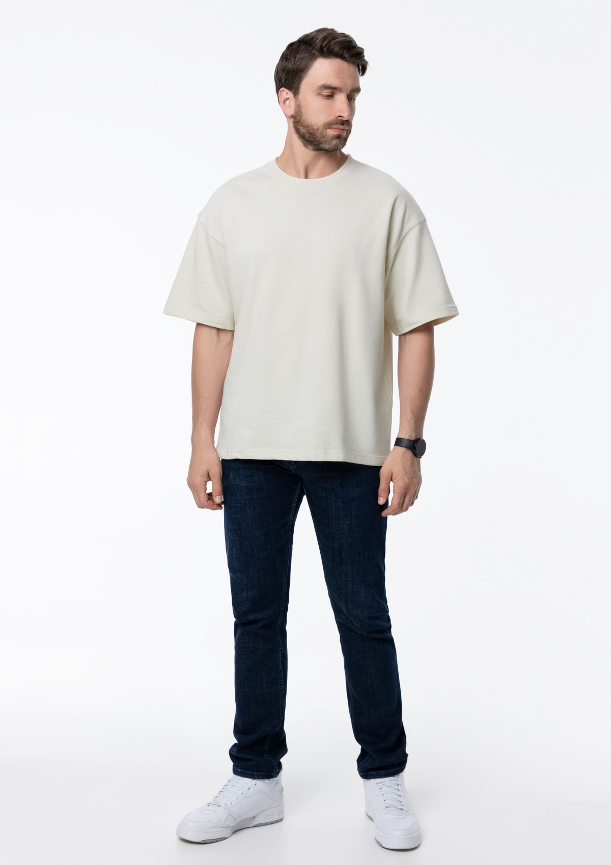Футболка унисекс оверсайз STAN хлопок/полиэстер 260, 40, Молочный,  (11)  (44/XS)