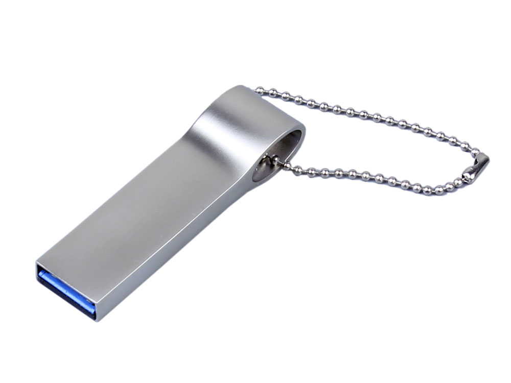 USB 3.0-флешка на 128 Гб с мини чипом и боковым отверстием для цепочки с логотипом  | Print Logo