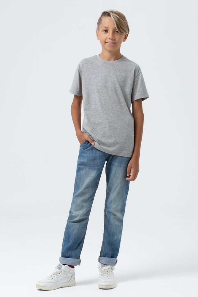Футболка детская Regent Fit Kids, серый меланж, на рост 130-140 см (10 лет)