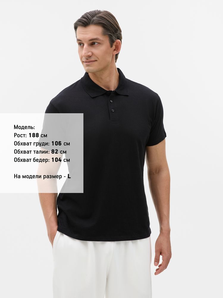 Рубашка поло мужская Prescott men 170 черная, размер M